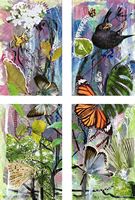 papillons et oiseau 