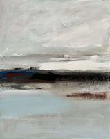 paysage abstrait brun bleu blanc