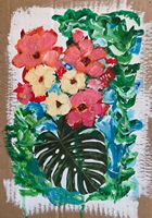 fleurs couleurs collage 