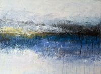 paysage abstrait bleu blanc