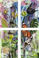 papillons et oiseau 