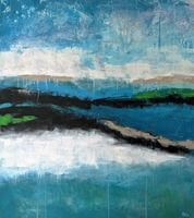 Paysage bleu et vert