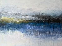paysage abstrait bleu blanc